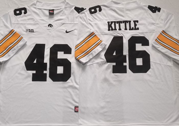 Men Iowa Hawkeyes #46 Kittle White Nike 2025 NCAA Jersey